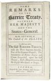 SWIFT, JONATHAN.  Some Remarks on the Barrier Treaty, between Her Majesty and the States-General. 1712 + Three Sermons. 1744